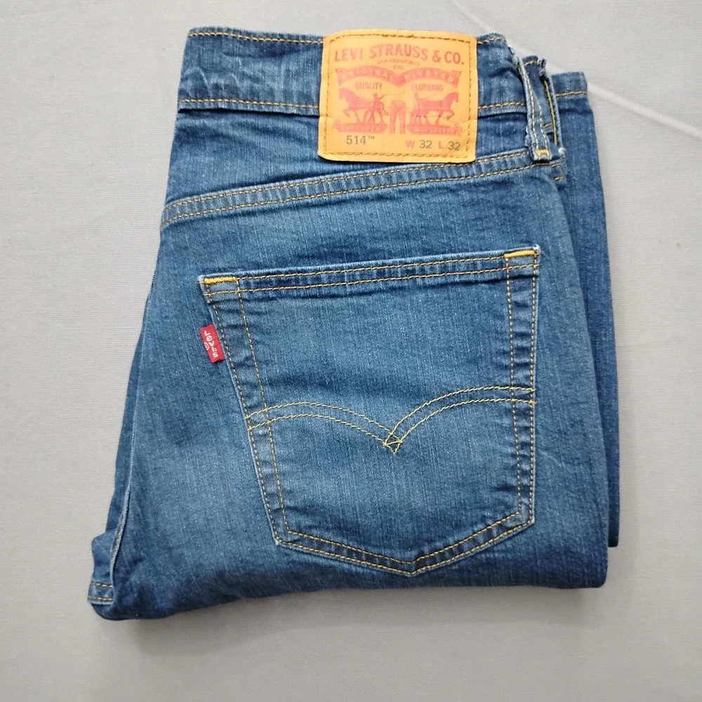 Levis 514 Straight Fit Mens Jeans Blue Medium Wash 32x32